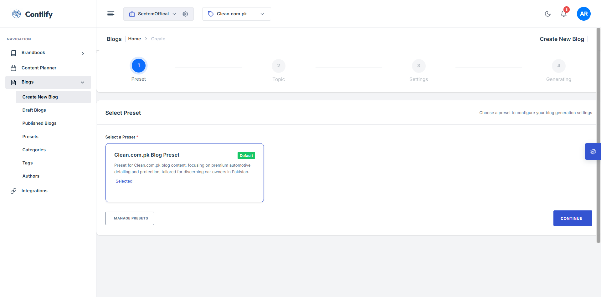 Blog Generation Start